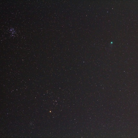 プレアデス星団・ヒアデス星団とラヴジョイ彗星(1/12)