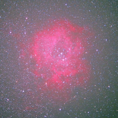 ばら星雲NGC2237-9と散開星団NGC2244