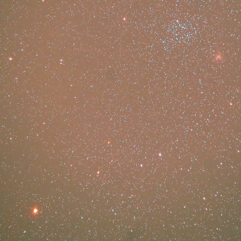 M35(NGC2168)散開星団とIC443散光星雲