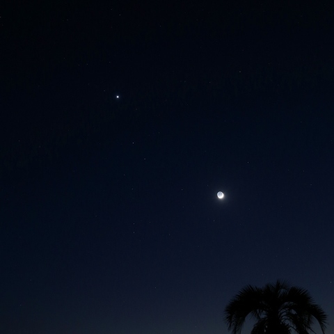 火星、金星、三日月