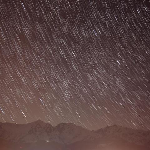  白馬三山に沈むぎょしゃ座