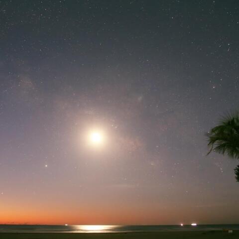 さそりと月と3外惑星