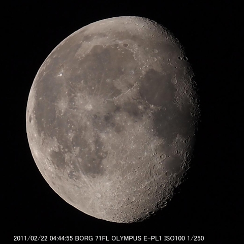 2月22日早朝の月