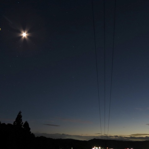 夏のミニ三角と月・金星