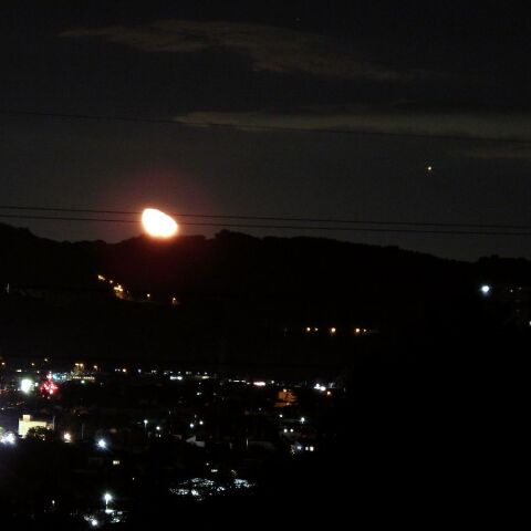 昇る月と木星 11/10宵