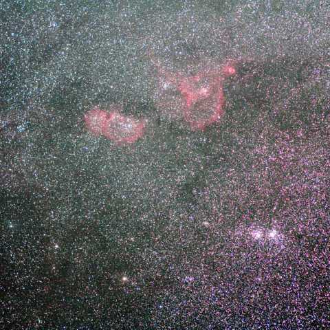 二重星団付近のHII領域