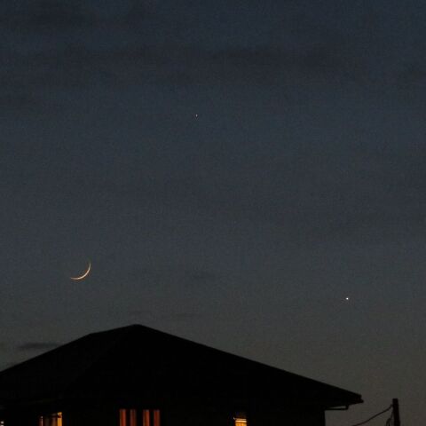 月と金星と水星 5/24夕