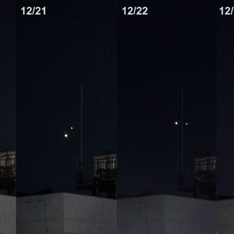 沈む木星と土星