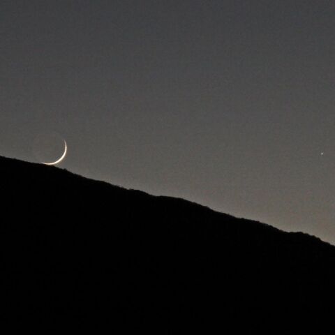 1/4夕方 月と水星