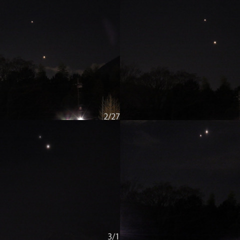 金星と木星の接近(4日間)