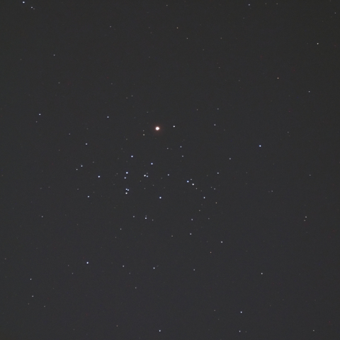 6/3の火星とプレセペ星団の接近