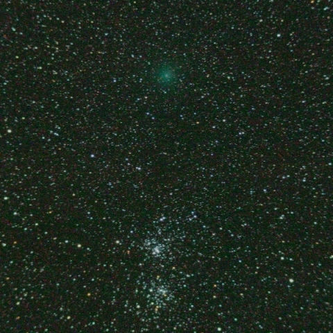 二重星団とハートレー第2彗星
