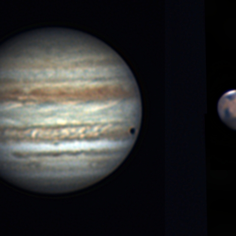 同日の木星と火星　2025/03/18