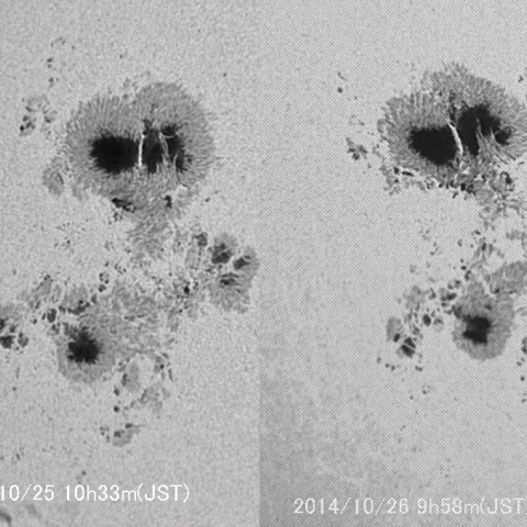 大黒点１日の変化
