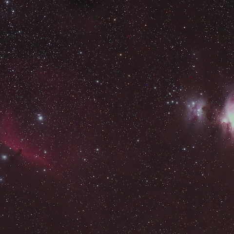 135ｍｍ中望遠レンズでのM42・馬頭星雲