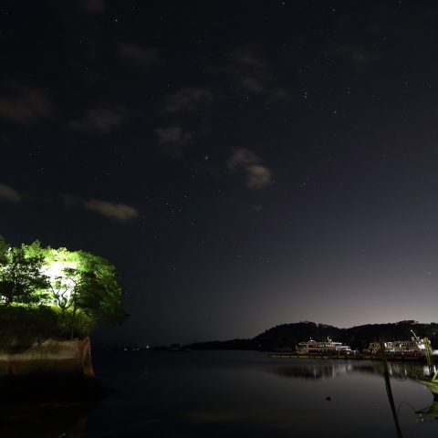日本三景松島と冬の大三角
