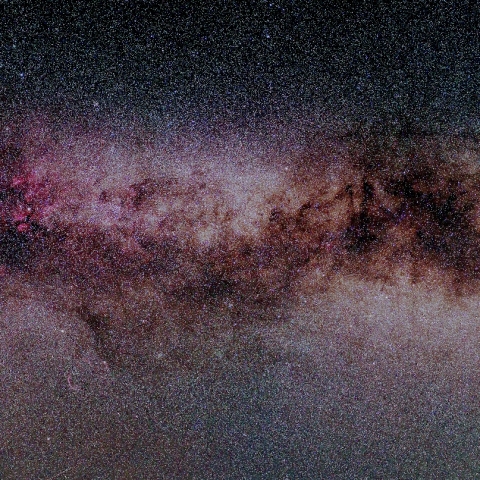 はくちょう座からこぎつね座、わし座付近の天の川