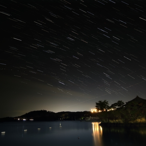 松島湾に沈む秋の星星