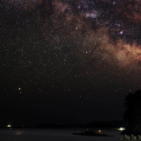 昇る3惑星と天の川