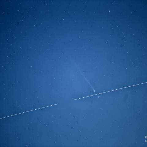 9月7日の西村彗星とISS
