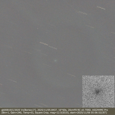 新彗星候補天体 gb00810= C/2025 V1(Borisov)