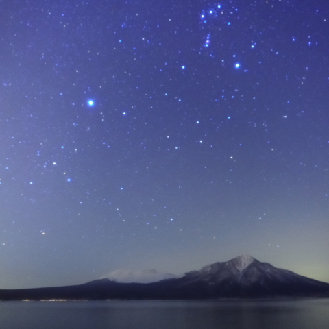 支笏湖のオリオン座