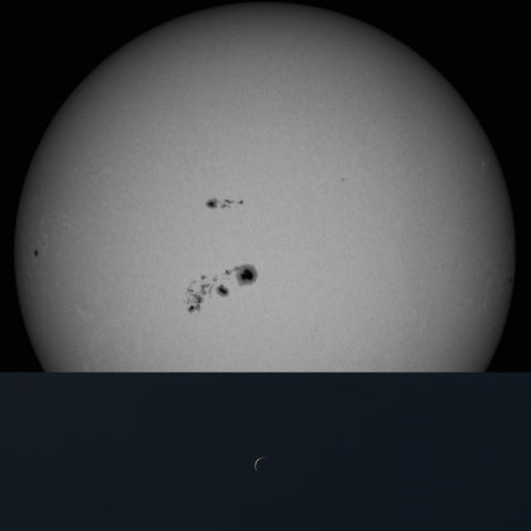 大きさ比較（肉眼黒点と金星）