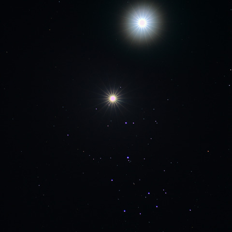 金星の移動（4月4日→5日）