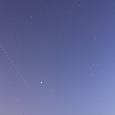 冬の大三角とISS