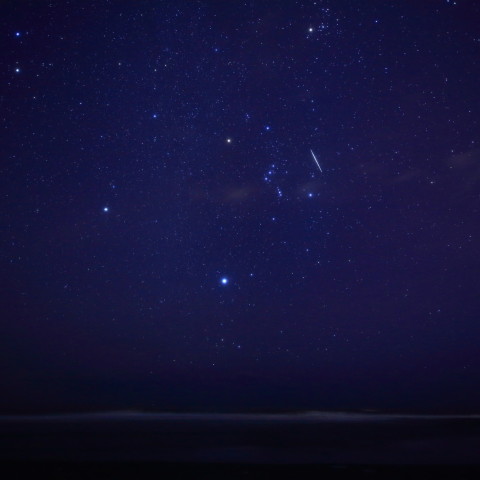 オリオン座と流れ星