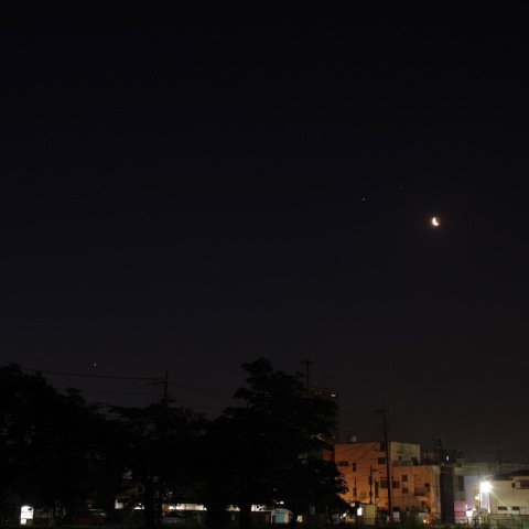 2022.5.25 月、木星、火星 接近(埼玉県桶川市)