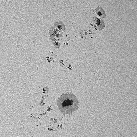 太陽黒点(活動領域14232&14236) 2025/10/05