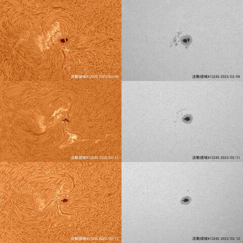 太陽活動領域#13245 2023/03/09～2023/03/12
