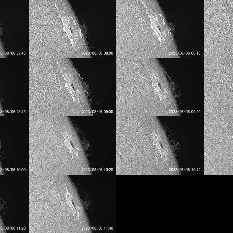 太陽フレアによるループプロミネンス（ポストフレアループ） 2023/08/06