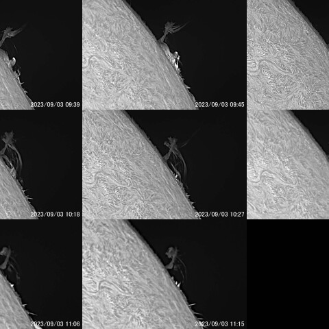 太陽フレアによるプロミネンス 2023/09/03