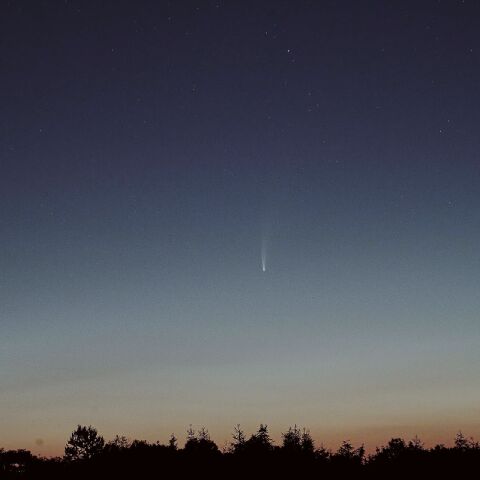 薄明中のネオワイズ彗星