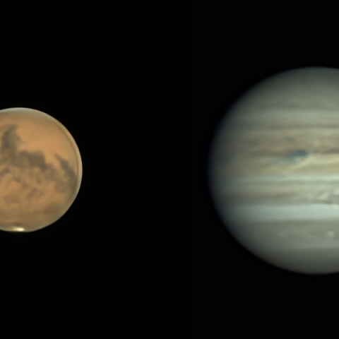 10月20日の火星と木星