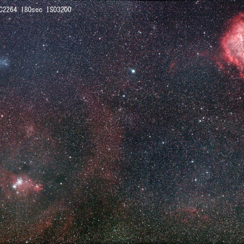 NGC2264からバラ星雲のモザイク