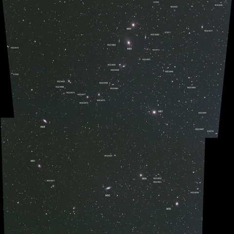 おとめ座銀河団 モザイク カタログ番号付き