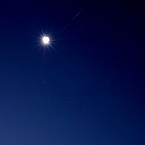 木星、火星、スピカと流星