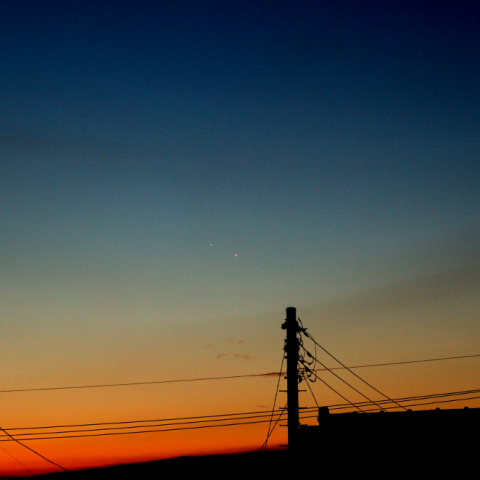 明けの水星と木星
