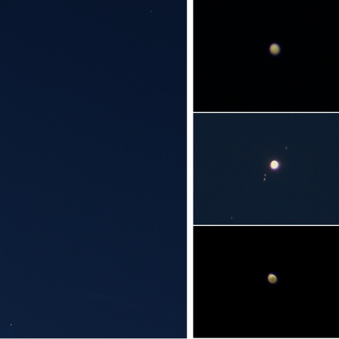 明け方の金星・木星・ガリレオ衛星