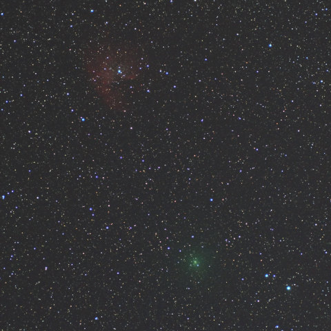 ハートレー彗星とパックマン星雲の接近