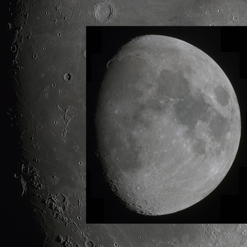 モザイク合成の月　月齢10