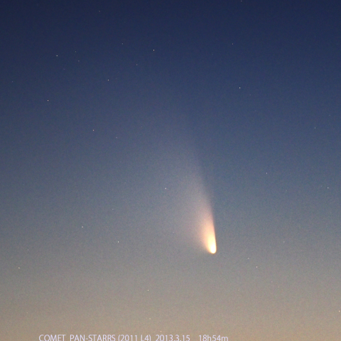 イオンテールが見え始めたパンスターズ彗星