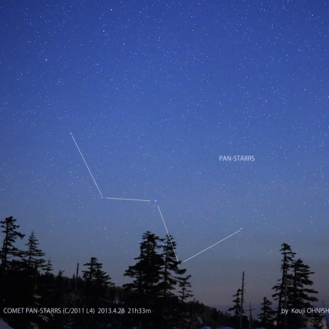 月明かりの中のパンスターズ彗星