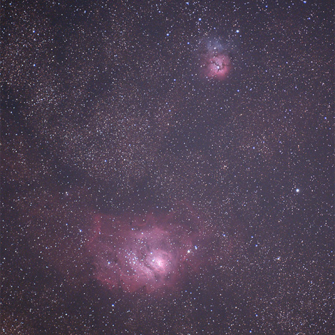 夏の定番　M20（三裂星雲）M8（干潟星雲）