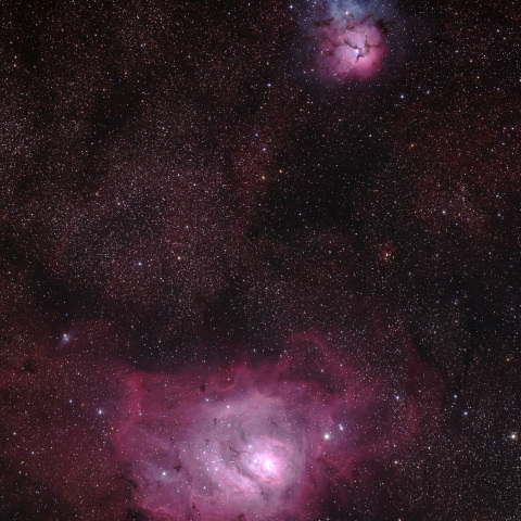 夏の定番　M20（三裂星雲）　M8（干潟星雲）2022