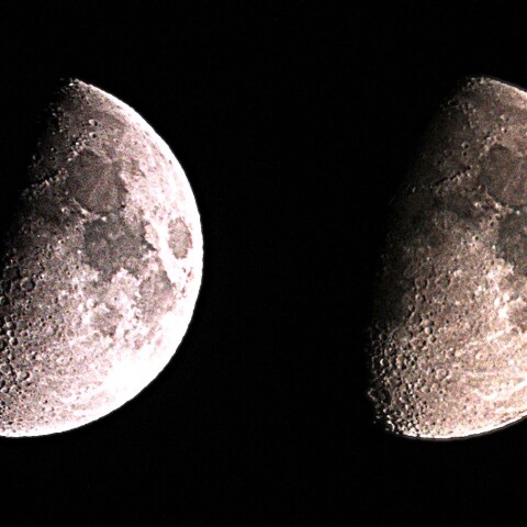 月齢7.5　2025　1/7　　月齢8.5　2025  1/8