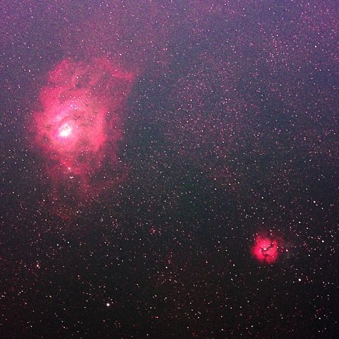 M20  三裂星雲　M8  干潟星雲　Ｍ21  散開星団  　 2025　6/20